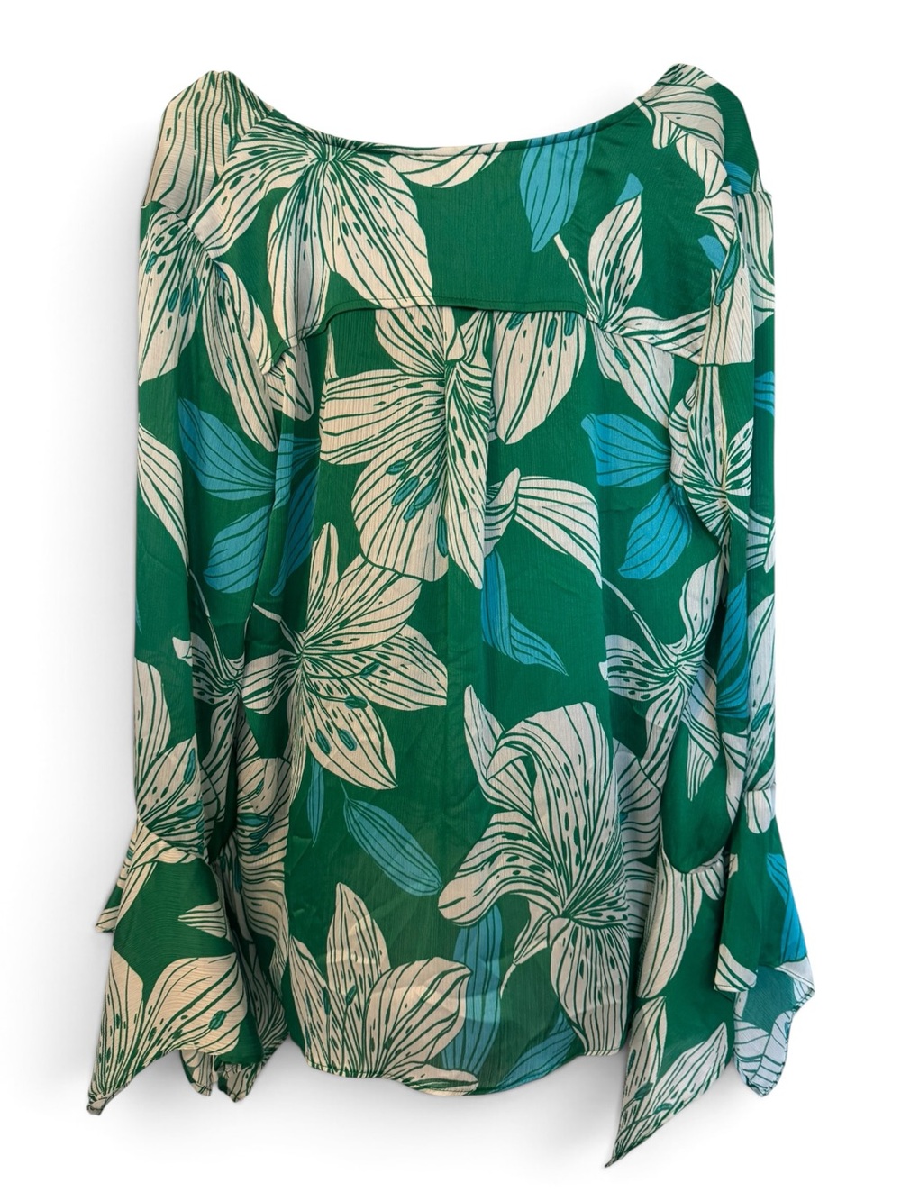 NWOT Ramy Brook Savanna Lily Print Ruffle Button Front Blouse Size XL - Picture 4 of 8